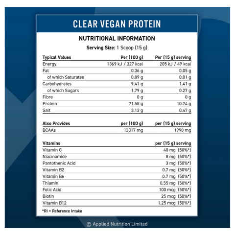 Applied Nutrition Clear Vegan Protein 600g